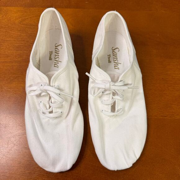 Sansha Women's Tivoli White Canvas Dance Shoes size 12M New QC2303 - Picture 3 of 7